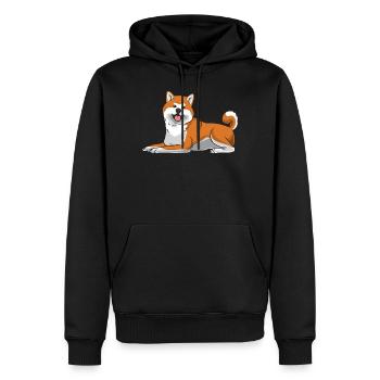 Akita Inu Chien - Sweat à capuche Premium bio Homme - noir - Devant - Nico (187cm)