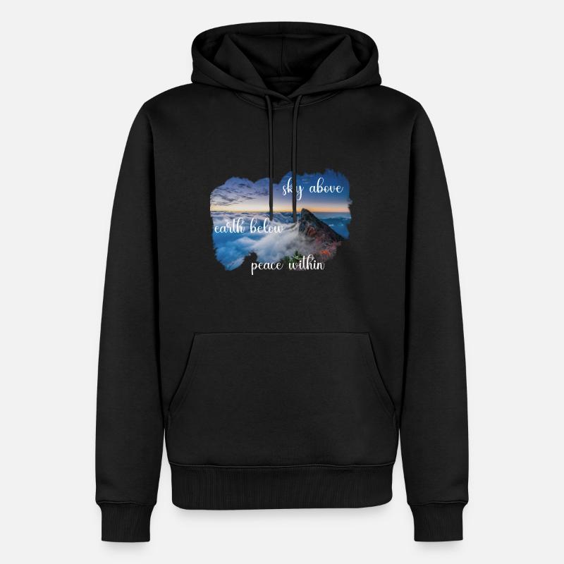 sky02 - Männer Premium Bio Hoodie - Schwarz