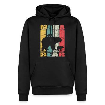 Maman Ours Bébé Ours Famille Mère Ours Maman Ours - Sweat à capuche Premium bio Homme - noir - Devant - Nico (187cm)