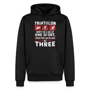Triathlon Geschenk Triathlon Triathlon Triathlet - Männer Premium Bio Hoodie - Schwarz - Vorne - Nico (187cm)