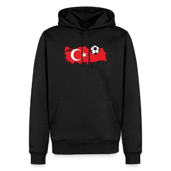 Turquie Drapeau Football Football Pays - Sweat à capuche Premium bio Homme - noir - Devant - Nico (187cm)