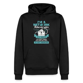 Network Administrator System Administrator Gift - Men’s Premium Organic Hoodie - black - Front - Nico (187cm)
