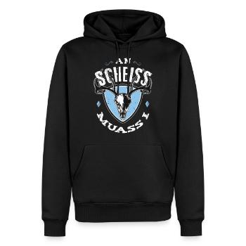 An Scheiss muass i - Männer Premium Bio Hoodie - Schwarz - Vorne - Nico (187cm)