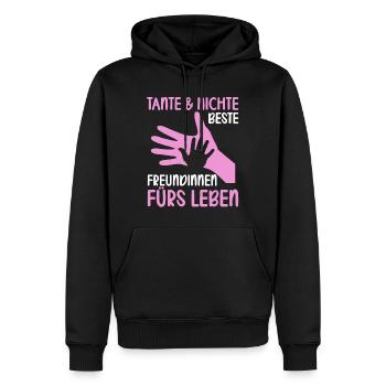 Tante und Nichte beste Freundinnen fürs Leben - Männer Premium Bio Hoodie - Schwarz - Vorne - Nico (187cm)