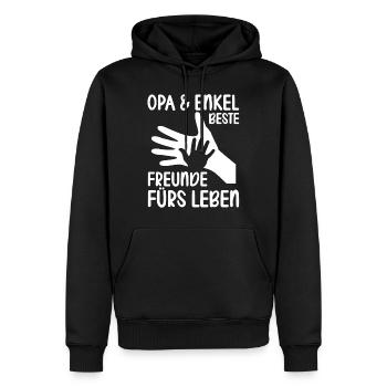 Opa und Enkel beste Freunde fürs Leben Opa Opi - Männer Premium Bio Hoodie - Schwarz - Vorne - Nico (187cm)