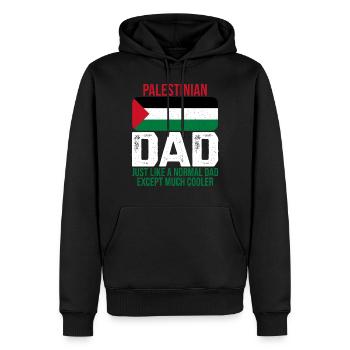 Palestinian Dad drapeau palestine pour la fête des pères - Sweat à capuche Premium bio Homme - noir - Devant - Nico (187cm)