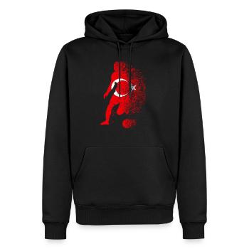 Turquie Football football footballeur - Sweat à capuche Premium bio Homme - noir - Devant - Nico (187cm)