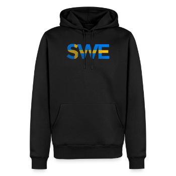 Drapeau de la Suède SWE football footballeur - Sweat à capuche Premium bio Homme - noir - Devant - Nico (187cm)