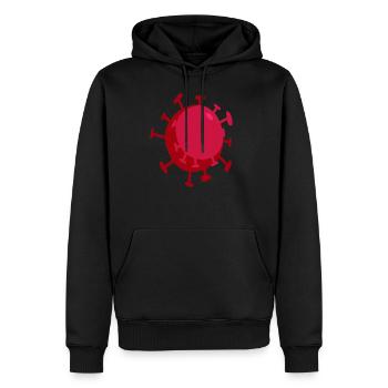 Virus de la couronne rouge - Sweat à capuche Premium bio Homme - noir - Devant - Nico (187cm)