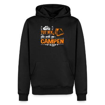 Camper Die Tut Nix Die Will Nur Campen - Männer Premium Bio Hoodie - Schwarz - Vorne - Nico (187cm)