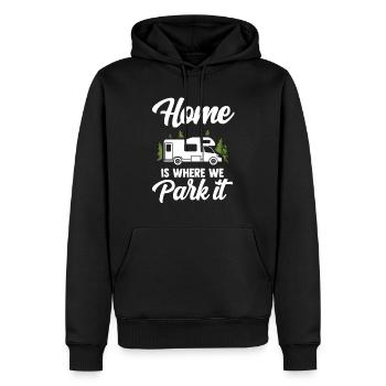 Camping Tshirt Caravan Zelten Lagerfeuer Wohnwagen - Männer Premium Bio Hoodie - Schwarz - Vorne - Nico (187cm)