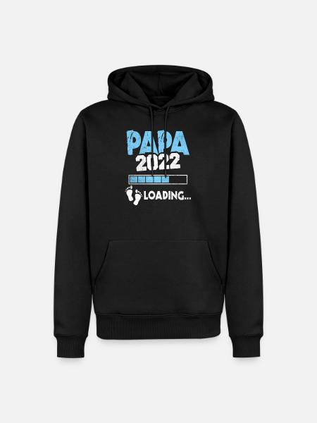 Papa 2022 Loading Père - Sweat à capuche Premium bio Homme - noir
