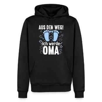 Aus dem Weg ich werde Oma von einem Jungen - Männer Premium Bio Hoodie - Schwarz - Vorne - Nico (187cm)