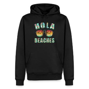 Hola Beaches Top Retro Sommer Strand Sonnenbrille - Männer Premium Bio Hoodie - Schwarz - Vorne - Nico (187cm)