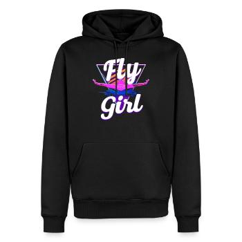 Nuotatore Nuota Fly Girl Butterfly - Felpa con cappuccio ecologica premium da uomo - nero - Fronte - Nico (187cm)