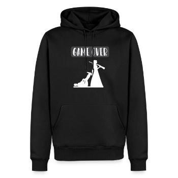 Jeu sur mariés enterrement de vie de garçon - Sweat à capuche Premium bio Homme - noir - Devant - Nico (187cm)