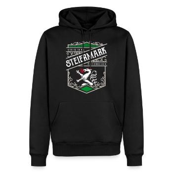 Steiermark Vintage Retro Wappen - Männer Premium Bio Hoodie - Schwarz - Vorne - Nico (187cm)