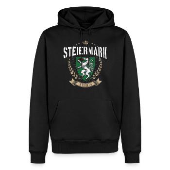 Steiermark Wappen Panther Retro Steirer Bua Madl - Männer Premium Bio Hoodie - Schwarz - Vorne - Nico (187cm)
