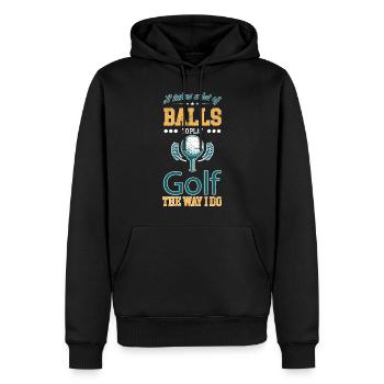 Cooles retro Golfer Shirt für Golfspieler Herren - Männer Premium Bio Hoodie - Schwarz - Vorne - Nico (187cm)