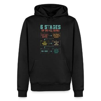 Programmierer 6 Stages of debugging - Männer Premium Bio Hoodie - Schwarz - Vorne - Nico (187cm)