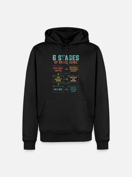 Programmierer 6 Stages of debugging - Männer Premium Bio Hoodie - Schwarz