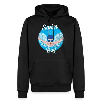 Schwimm Kinder Schwimmer Schwimmen Junge - Männer Premium Bio Hoodie - Schwarz - Vorne - Nico (187cm)
