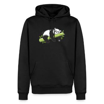 PANDA OURS - Sweat à capuche Premium bio Homme - noir - Devant - Nico (187cm)