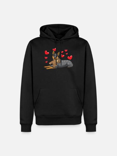 Australien Cattle Dog mit stofftier - Männer Premium Bio Hoodie - Schwarz