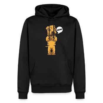 Sturer Shar Pei Hund - Männer Premium Bio Hoodie - Schwarz - Vorne - Nico (187cm)