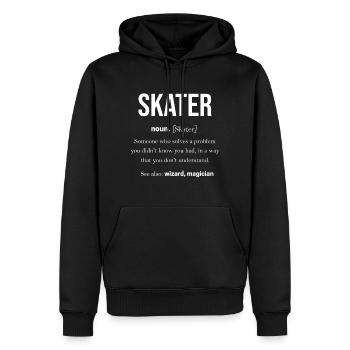 Skateboard - Sweat à capuche Premium bio Homme - noir - Devant - Nico (187cm)