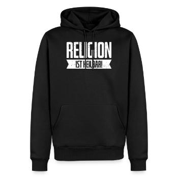 Religion Atheist Agnostiker Geburtstag Geschenk - Männer Premium Bio Hoodie - Schwarz - Vorne - Nico (187cm)
