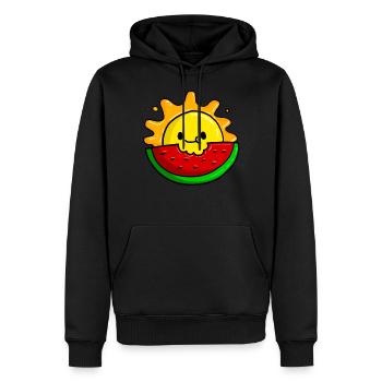 Melonen - Männer Premium Bio Hoodie - Schwarz - Vorne - Nico (187cm)