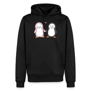 Pinguin - Männer Premium Bio Hoodie - Schwarz - Vorne - Nico (187cm)