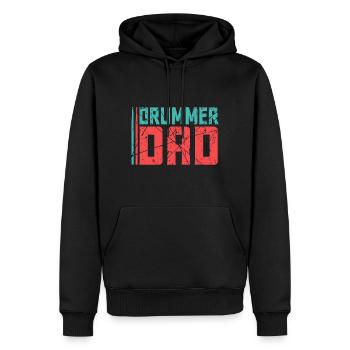 Schlagzeugspieler Schlagzeug Papa - Männer Premium Bio Hoodie - Schwarz - Vorne - Nico (187cm)