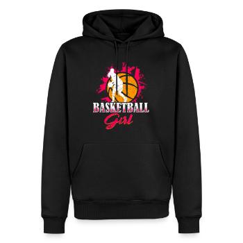 Basketballspieler Basketball Mädchen - Männer Premium Bio Hoodie - Schwarz - Vorne - Nico (187cm)