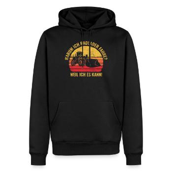 Radlader Bauarbeiter Spruch | Retro Vintage - Männer Premium Bio Hoodie - Schwarz - Vorne - Nico (187cm)