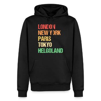 London New York Paris Tokyo Helgoland - Männer Premium Bio Hoodie - Schwarz - Vorne - Nico (187cm)