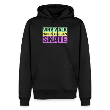 Patins à roulettes rétro Coloré Rengain - Sweat à capuche Premium bio Homme - noir - Devant - Nico (187cm)