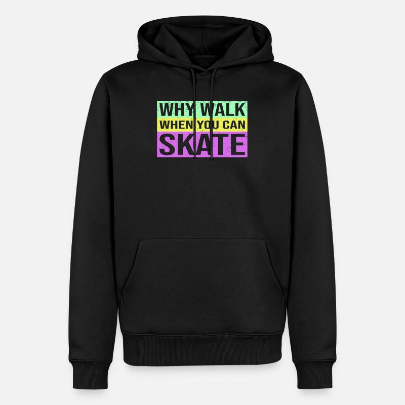 Rollschuhfahren Rollerskates Retro Bunt Spruch - Männer Premium Bio Hoodie - Schwarz