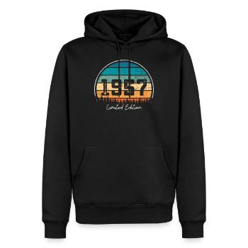 Jahrgang 1957 Limited Edition Retro - Männer Premium Bio Hoodie - Schwarz - Vorne - Nico (187cm)