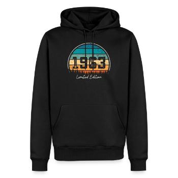 Jahrgang 1963 Limited Edition Retro - Männer Premium Bio Hoodie - Schwarz - Vorne - Nico (187cm)