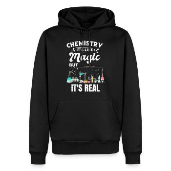 Atome de molécule de science de chimiste de cadeau de chimie - Sweat à capuche Premium bio Homme - noir - Devant - Nico (187cm)