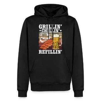 Grillen Chillen Bier Griller Geschenk Herren - Männer Premium Bio Hoodie - Schwarz - Vorne - Nico (187cm)