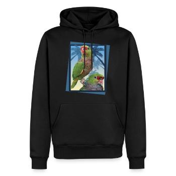 Perroquet vineux - Sweat à capuche Premium bio Homme - noir - Devant - Nico (187cm)