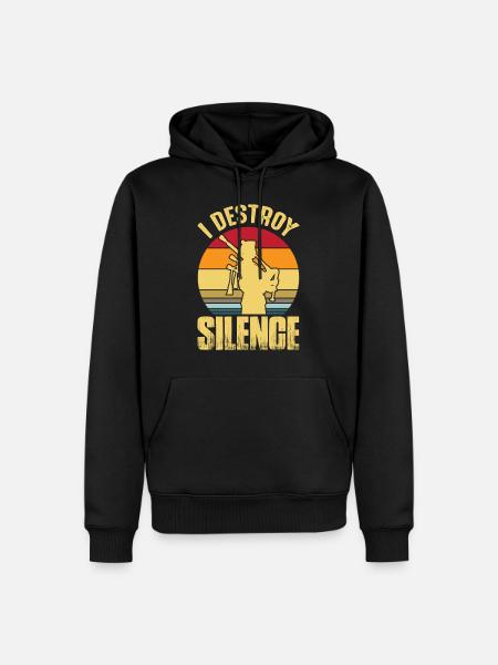 Dudelsack Destroy Silence Sackpfeife Retro - Männer Premium Bio Hoodie - Schwarz