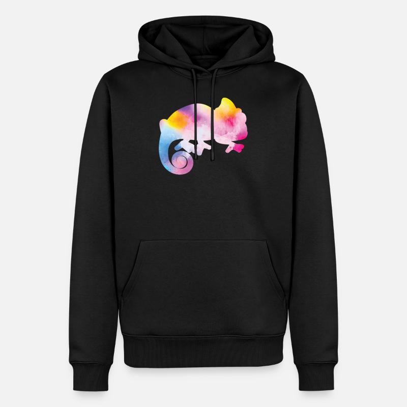 Chameleon Watercolor - Männer Premium Bio Hoodie - Schwarz