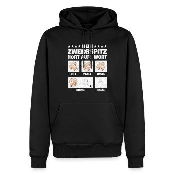 Zwergspitz Hundetricks Pomeranian Humor - Männer Premium Bio Hoodie - Schwarz - Vorne - Nico (187cm)