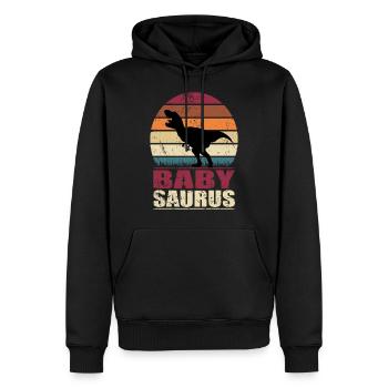 BébéSaurus dinosaure Bébé Dino naissance - Sweat à capuche Premium bio Homme - noir - Devant - Nico (187cm)