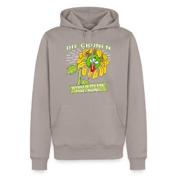 DIE GRÜNEN WAREN MEINE HOFFNUNG. - Männer Premium Bio Hoodie - Taupe - Vorne - Nico (187cm)