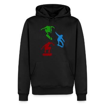 Skatepark Skateboard Skater Skaten Skateboarder - Männer Premium Bio Hoodie - Schwarz - Vorne - Nico (187cm)
